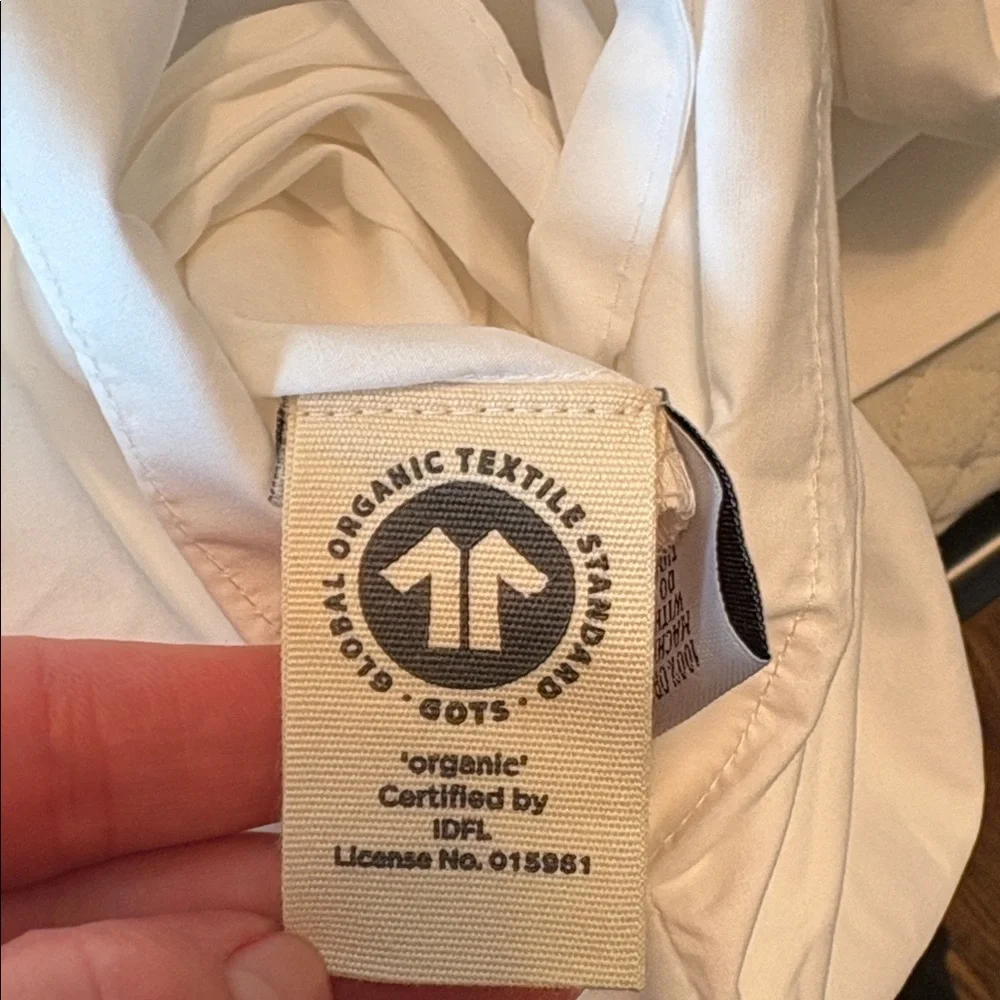 QUINCE Organic Percale Duvet Cover King Cal King White